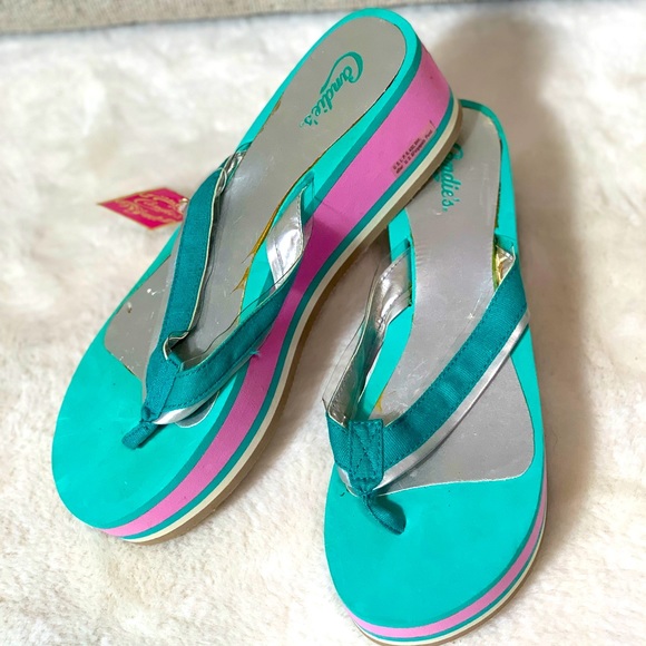 Shoes - Candies wedge sandals pink and blue
